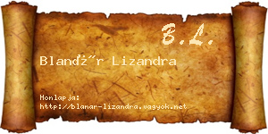 Blanár Lizandra névjegykártya